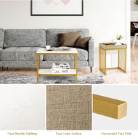 2Pcs Golden Nesting Coffee Tables