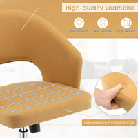 Leathaire Office Chair Swivel Executive Computer Desk Chair Vanity Seat Yellow