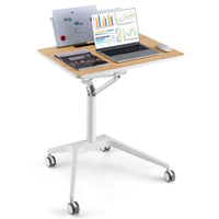 Pneumatic Standing Desk Rolling Adjustable Laptop Cart Podium Detachable Holder