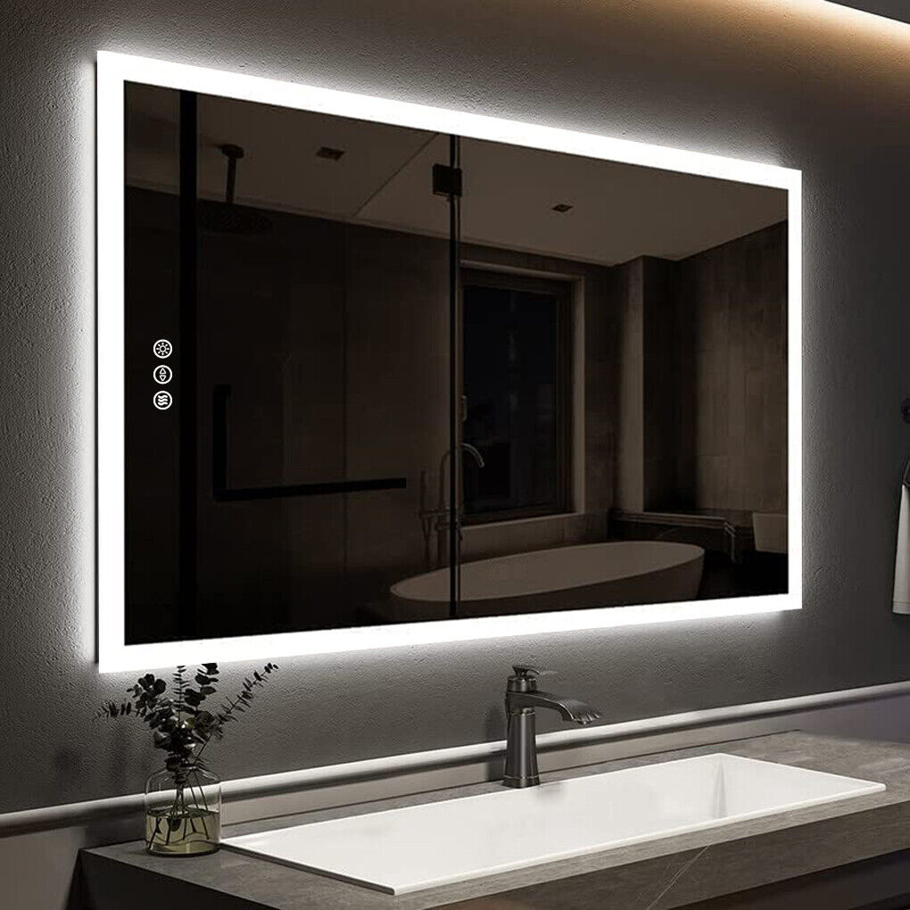 Smart Dimmble LED Bathroom Mirror Save Energy Antifog Waterproof Makeup Mirror