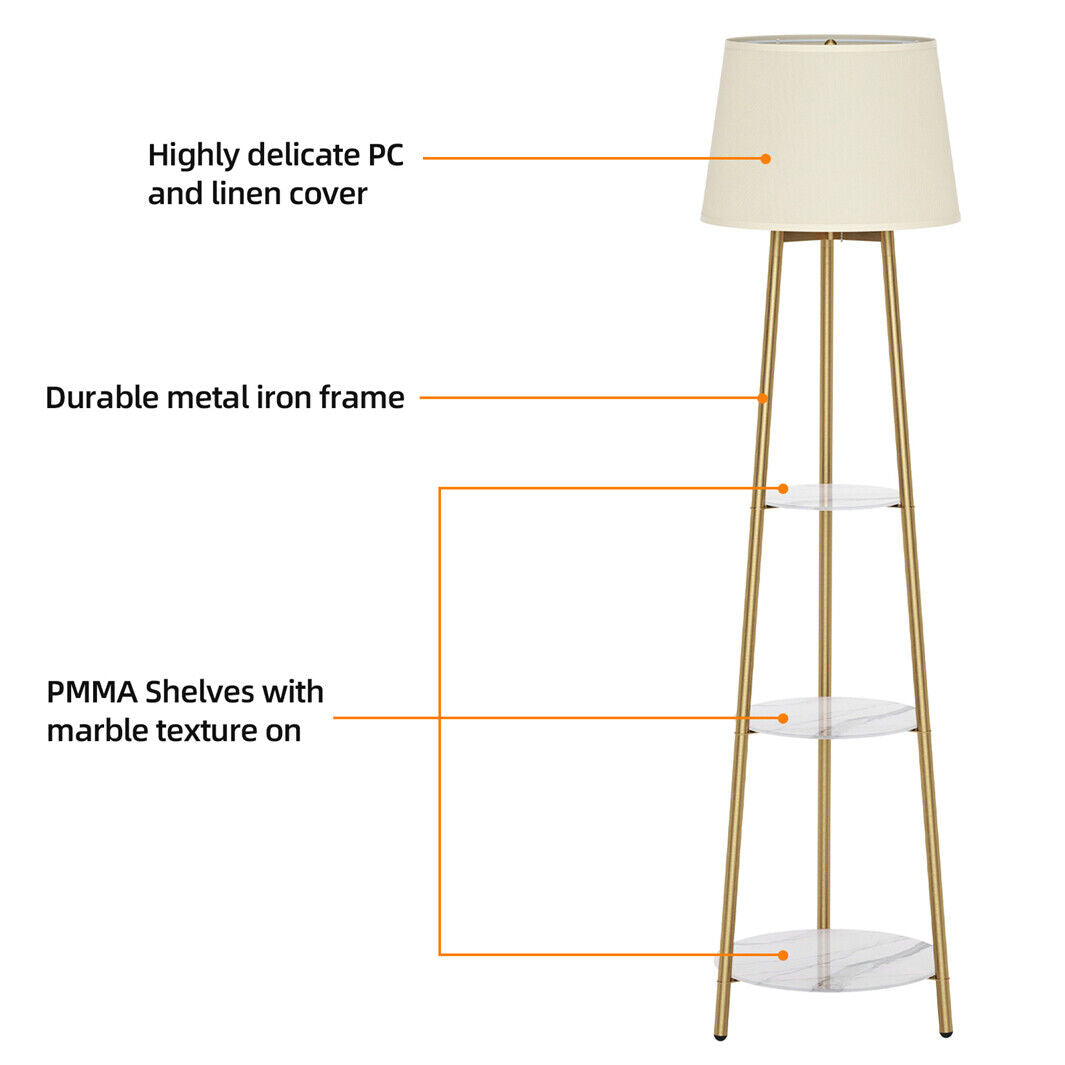 3-Tier Shelf Floor Lamp