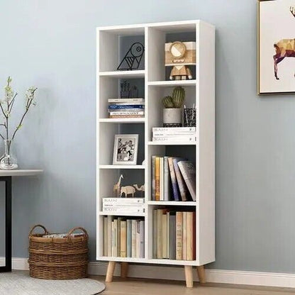 White 9 boxes Bookcase Storage Unit Multifunction Book Organizer