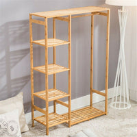 Concise Wooden Clothes Garment Hanging Stand Shoe Rack Display Storage Shelf AU