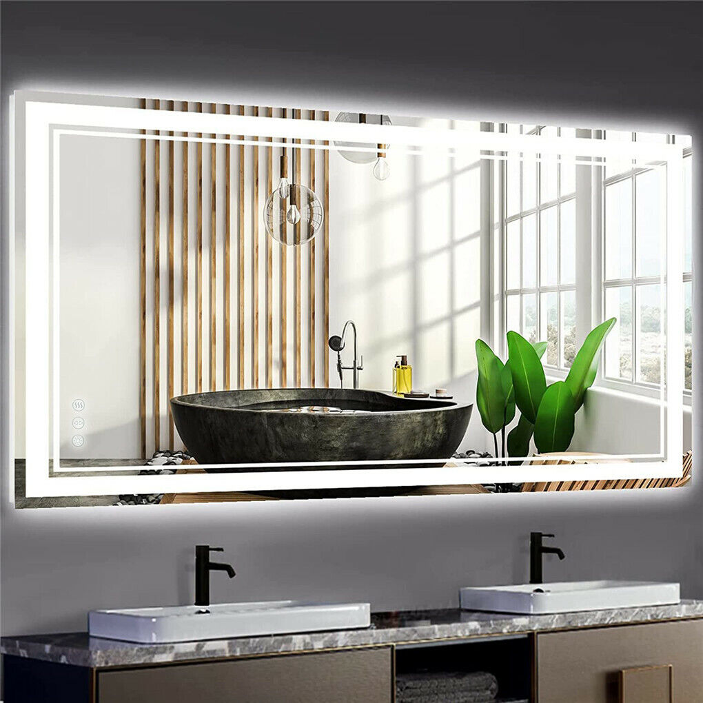 900*700MM Dimmable LED Bathroom Mirror Antifog Wall Mounted Vanity Makeup Mirror