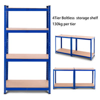 4-Tier Adjustable Metal Shelving Unit 80 cm x 40 cm x 160 cm