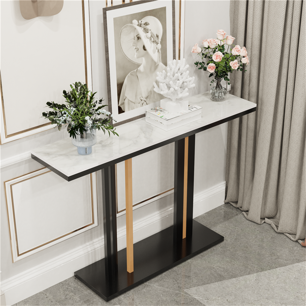 Heavy Duty Marble Entry Console Table Extra Large Sofa Table Accent Furniture