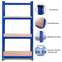 4-Tier Adjustable Metal Shelving Unit 80 cm x 40 cm x 160 cm