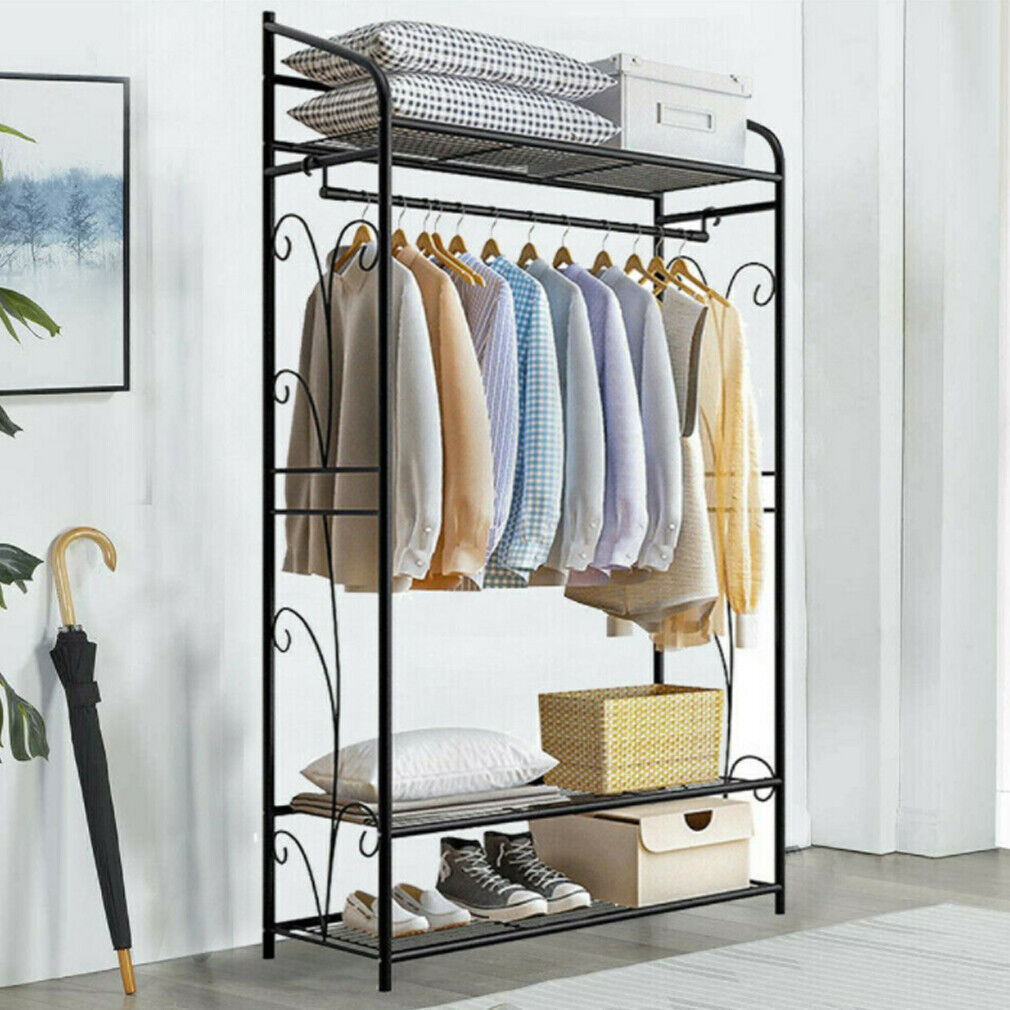 Extra Large Metal Clothes Rail Storage Dress Hanging Garment Rack Portable Stand