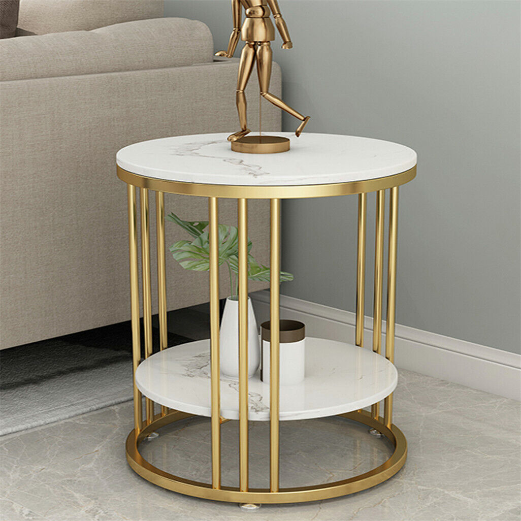 Luxury Marble Sofa Side Table Corner Coffee Table End Bedside Table Nightstand