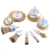 Set of 9 True Brass Wire Wheel Brush Kit Crimped Cup Brush for Drill Cleaning