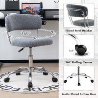 Office Chair Adjustable Swivel Vanity Chair Computer Desk Sherpa Chair