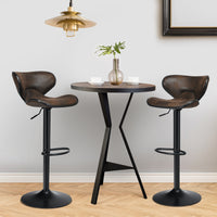 2 Pcs Retro Bar Stools Swivel Counter Chairs Pub Kitchen Dining Seats