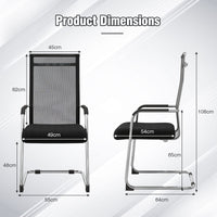 Set of 2 Office Guest Chair Meeting Room Conference Chair Mid-Back Mesh