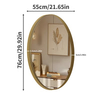 Large Oval Industrial Style Aluminium Frame Wall Mirror