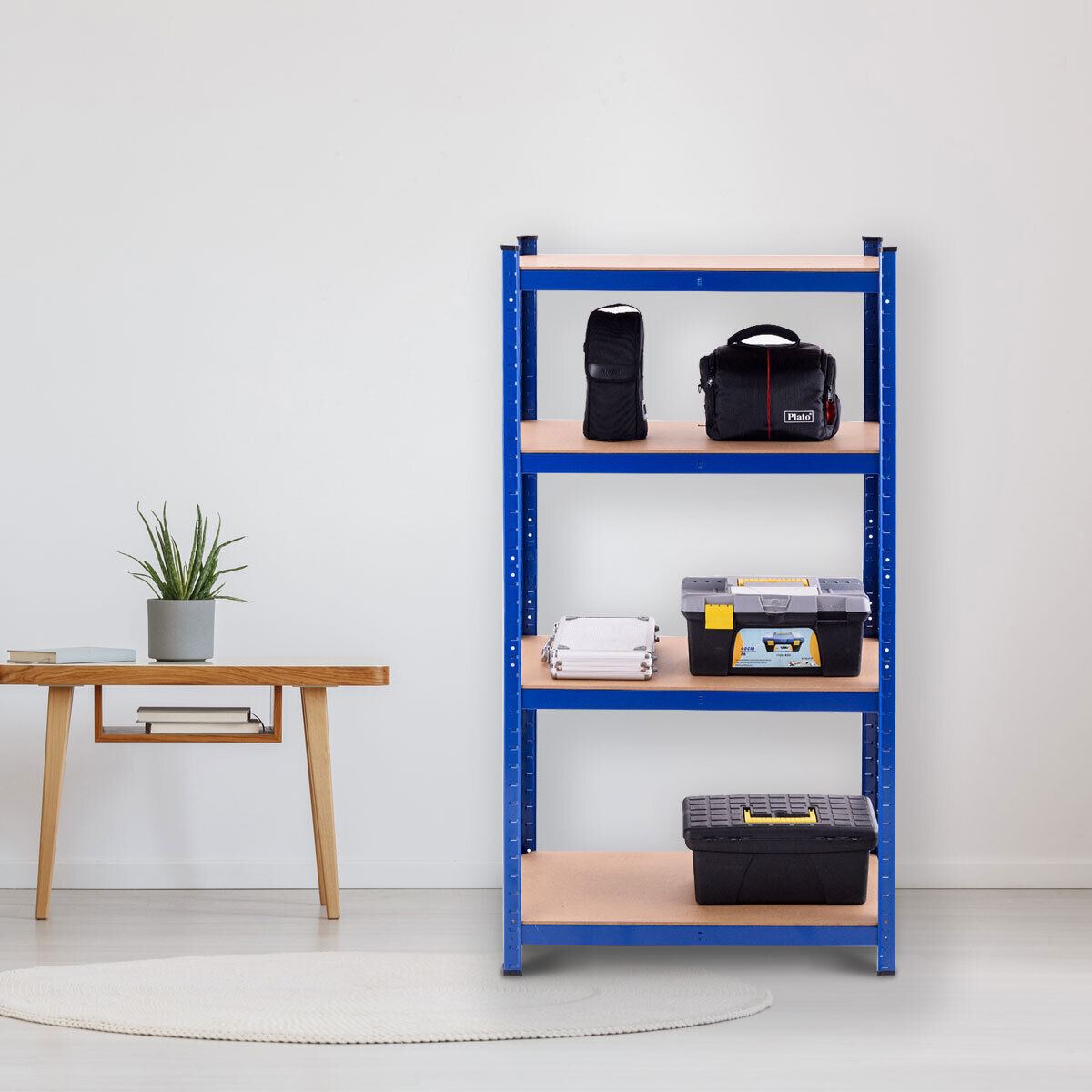 4-Tier Adjustable Metal Shelving Unit 80 cm x 40 cm x 160 cm