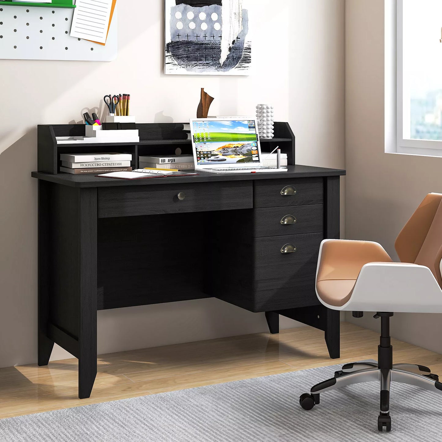 Modern Computer Desk with Drawer – Ideal PC, Laptop, Writing Table for Home Office or Student Study