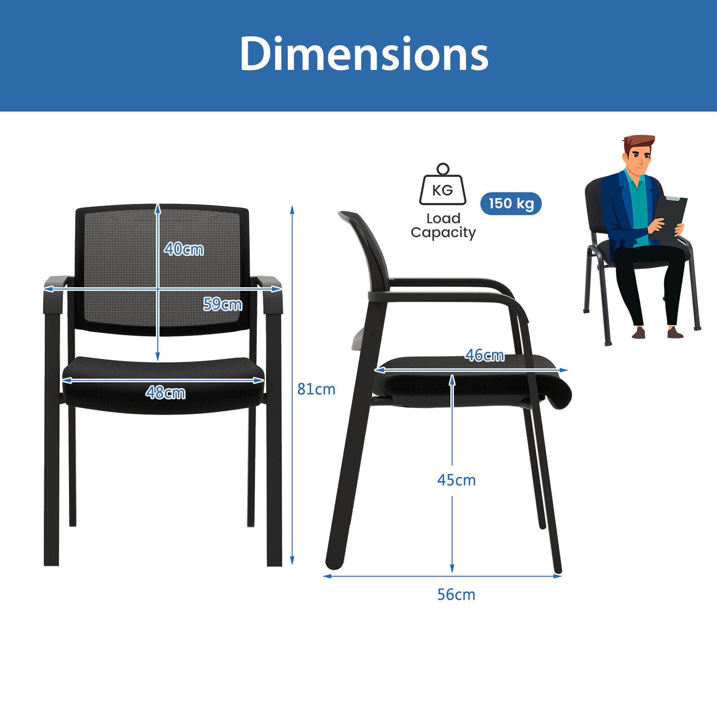 Waiting Room Chairs Stackable Office Guest Mesh Chairs Conference Room