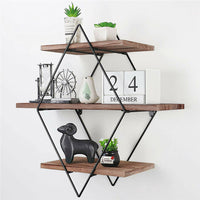 3Tier Retro Thicken Metal Hanging Floating Display Shelf Book Storage Rack Decor