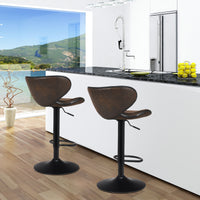 2 Pcs Retro Bar Stools Swivel Counter Chairs Pub Kitchen Dining Seats