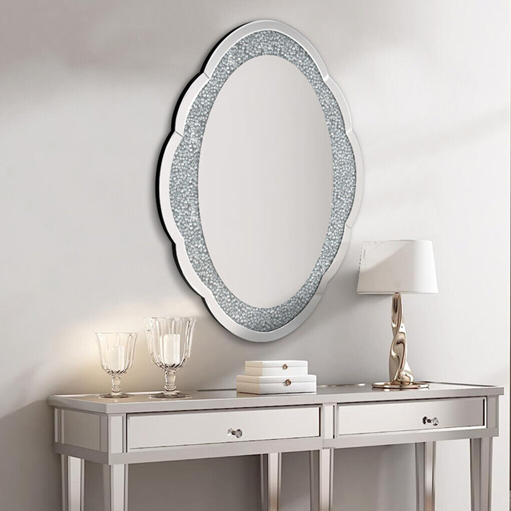 Diamond Decorative Oval Wall Mirror