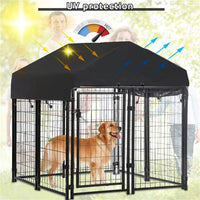 Lockable Dog House Kennel Pet Playpen with Water-Resistant Roof for Medium Dog