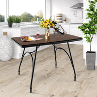 Dining Table Industrial Kitchen Table Wood & Steel Frame 110 x 70 x 76cm