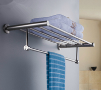 High-grade Pure 304 Stainless Steel Towel Rack Wall Mounted With Hanging Rail