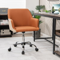 PU Leather Office Chair Computer Desk Chair Executive Leisure Armchair Orange