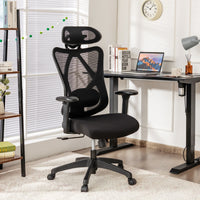 Reclining Mesh Office Chair Swivel Chair w/ Adjustable Lumbar Support