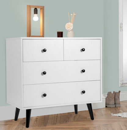 Storage Cabinet 4 Chest of Drawers Dresser Cupboard Sideboard Modern White