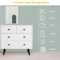 Storage Cabinet 4 Chest of Drawers Dresser Cupboard Sideboard Modern White