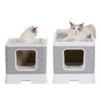 Jumbo Space Enclosed Cat Litter Box Cat Bed Odorless Kitten Tray Toilet Cabinet