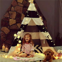 Kids Teepee Tent Black and White Stripe Children Play House for Indoor & Garden