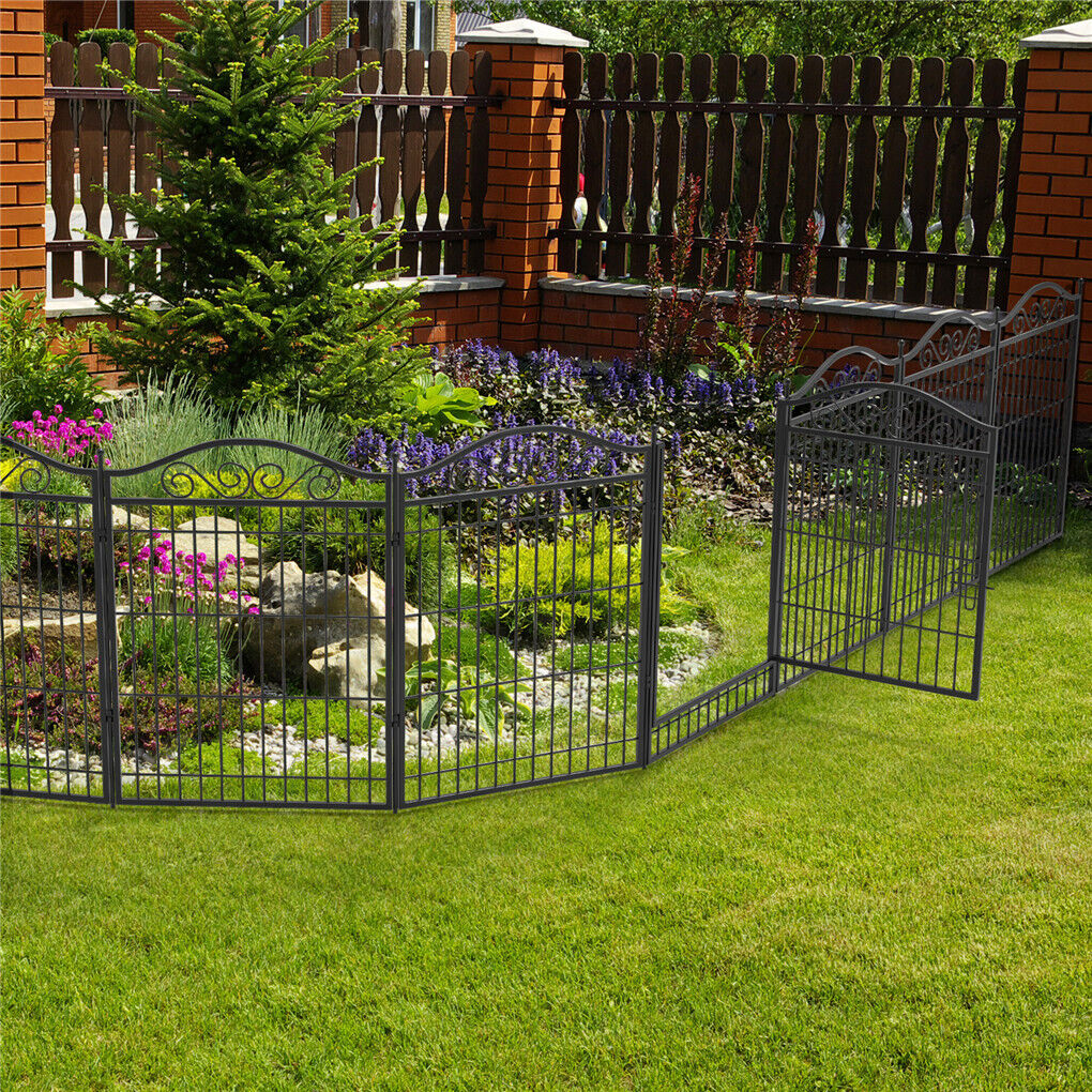 Heavy Metal Dog Playpen 8 Panels Pet Animal Dog Kennel Pen Fence Enclosure Cage