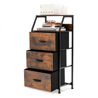 3 Chest of Drawers Industrial Storage Cabinet Dresser Organizer Wooden