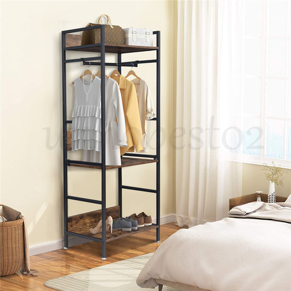 Industrial Hall Tree Entryway Coat Rack w/ Shoe Storage Shelf f Hallway Bedroom