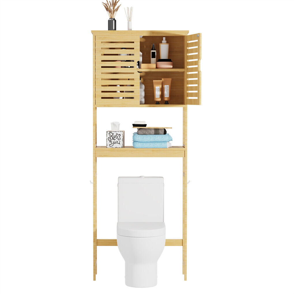 4-Tier Bamboo Bathroom Toilet Storage Rack