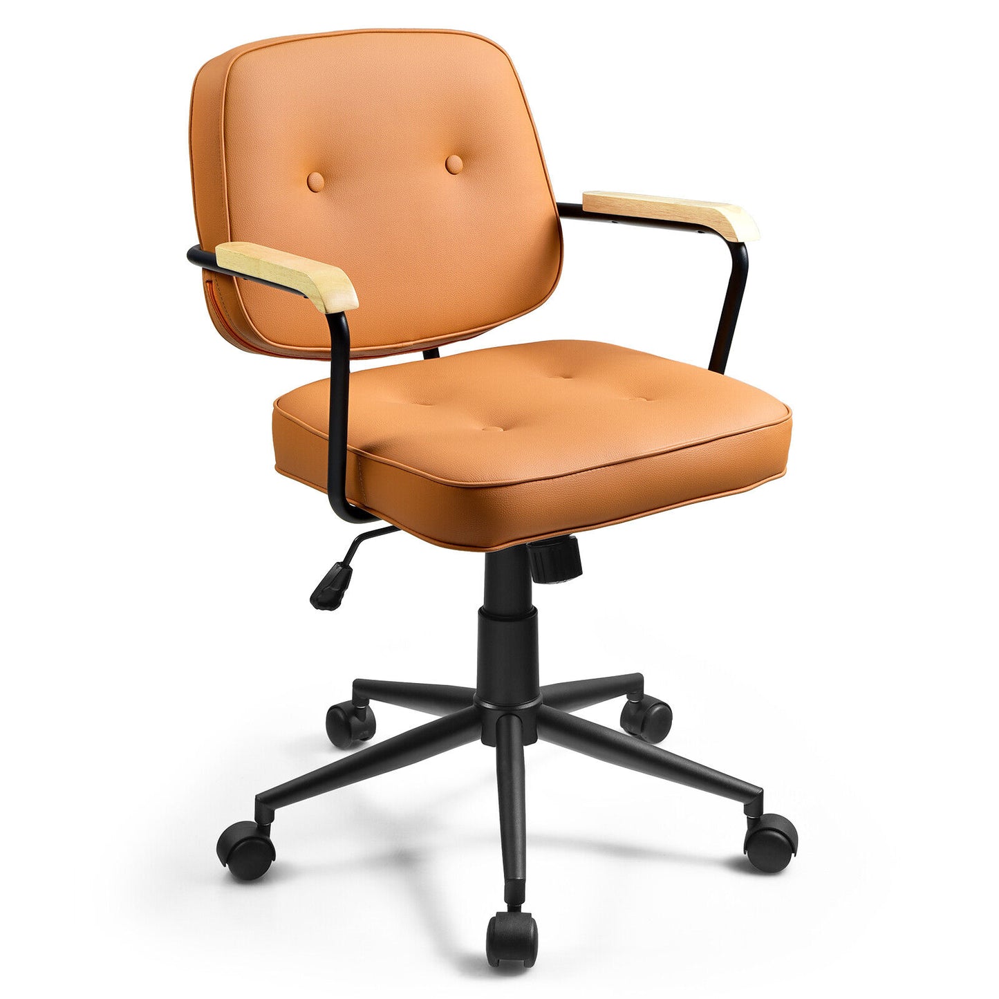 Office Chair Adjustable Swivel Leisure Computer Chair PU Leather Home