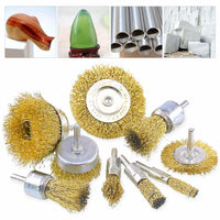 9Sizes Brass Coated Wire Brush Wheel Cup Brush Set For Removal of Rust/Corrosion