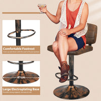 2 Pcs Kitchen Bar Stools Swivel Gas Lift Counter Height Armless Chairs