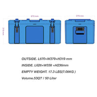 50L Poly Tool Box Storage Grey Case Heavy Duty Waterproof Cargo Box