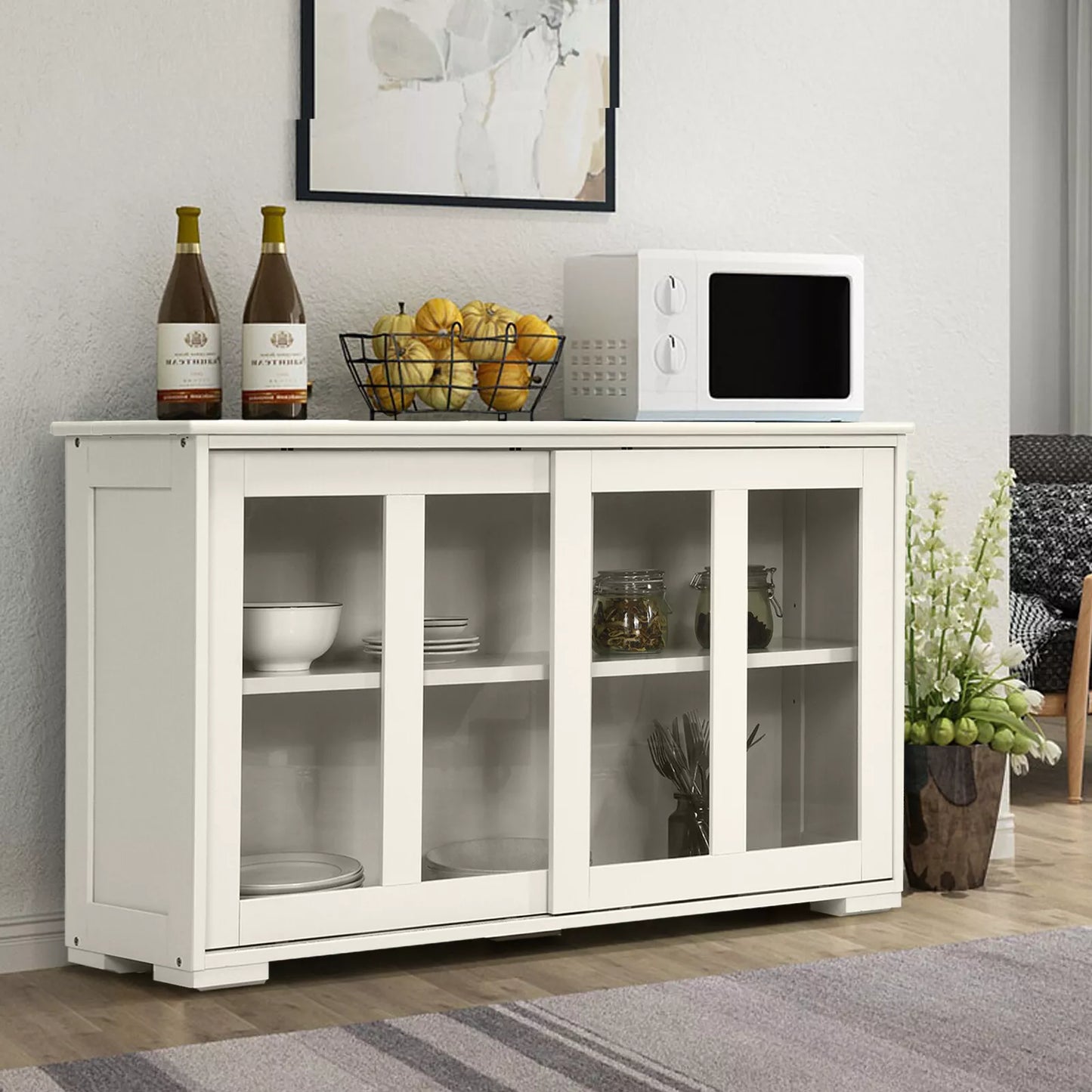 Kitchen Sideboard Buffet Storage Cabinet with Dining Table and Hallway Organizer