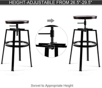 Set of 2 Bar Stools Kitchen Barstools Height Adjustable Counter Chairs