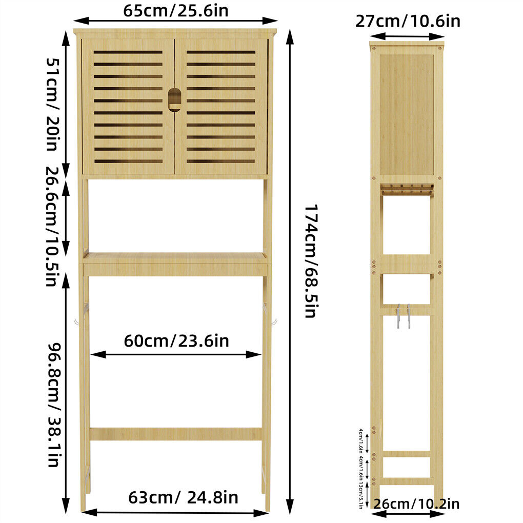 4-Tier Bamboo Bathroom Toilet Storage Rack