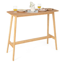 120cm Bamboo Bar Table High Top Dining Cocktail Table Rectangular