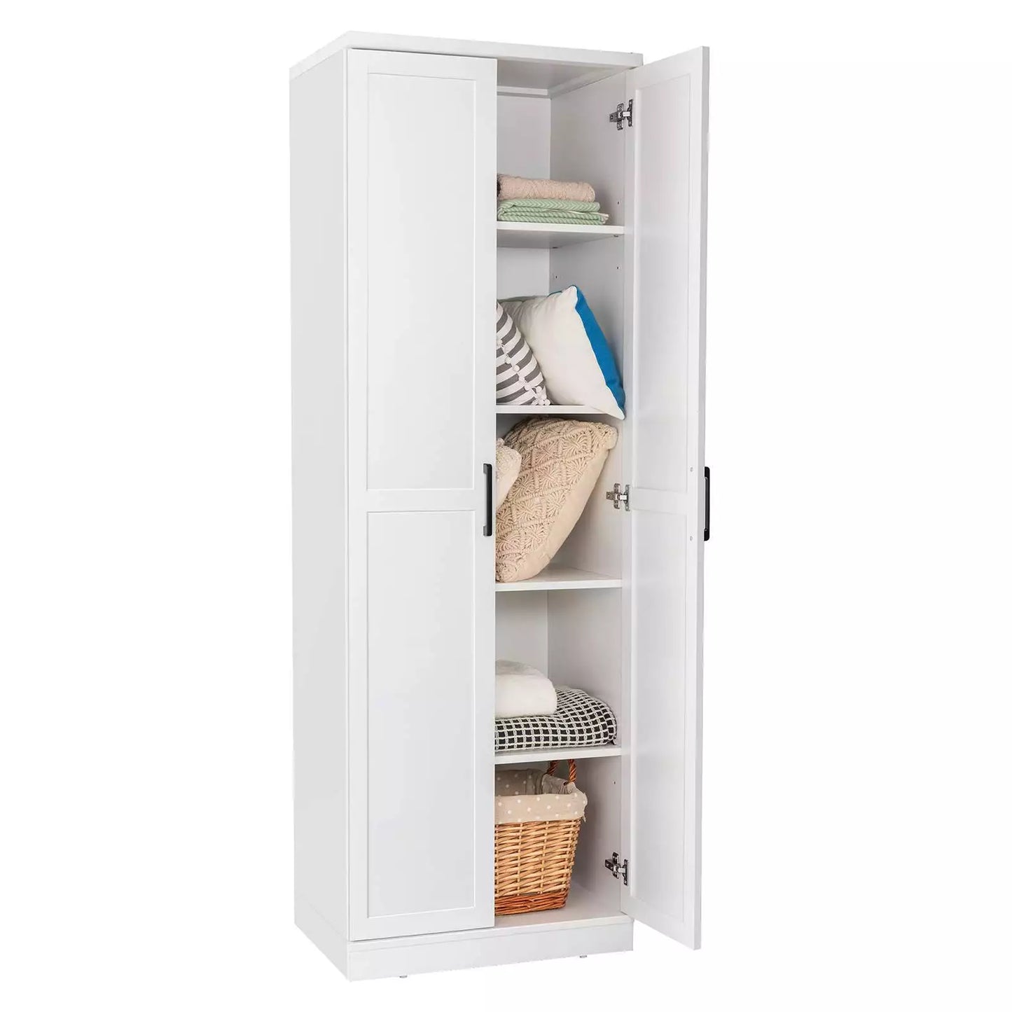 178cm Freestanding Storage Cabinet with 2 Doors and 5 Adjustable Shelves