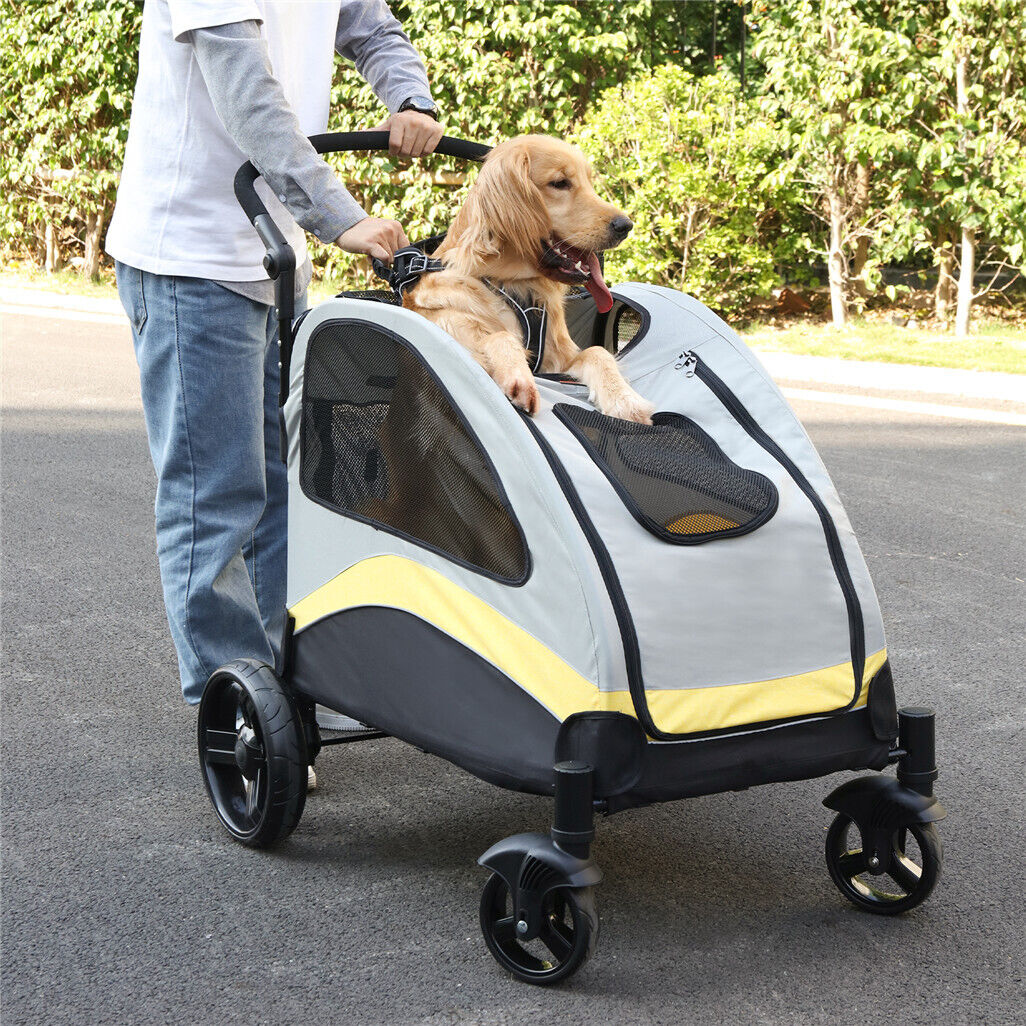 Ultra-large Dog Stroller Pet Jogger Wagon Foldable Cart Travel Trolley Outdoor