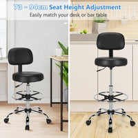 Swivel Drafting Chair Tall Office Standing Desk Chair Stool Footrest