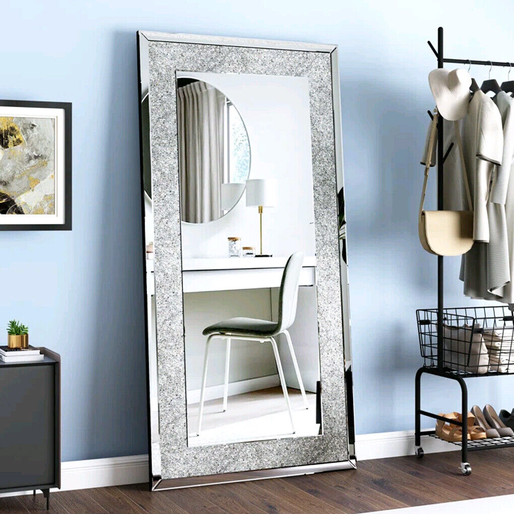 1200mm Crystal Surround Full Body Mirror Decorative Wall Mirror Standing&Hanging