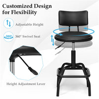 Bar Stool Kitchen Pub Height Adjustable Swivel Gas Lift Chair PU Leather